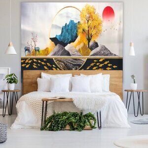 Nature koi Fish Art Japanese Theme Abstract Artwork tapestries backdrop Modern